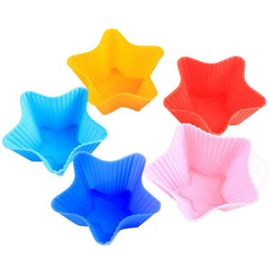 5PCS Silicone Five-Pointed Star Muffin Cupcakes Mold Baking Mold Silicone Cupcake Liners Baking Cups